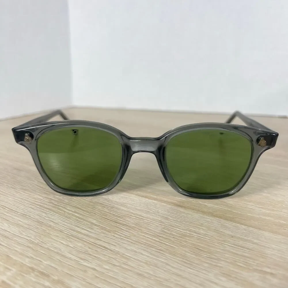 Vintage RARE! American Optical Horn-Rimmed Sunglasses Gray Clear Green Lenses